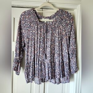NWOT Floral Print Women's Peasant Blouse